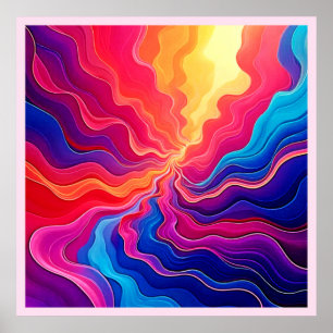 Ondas Vívidas: Arte de Flujo de Energía Neon Abstr