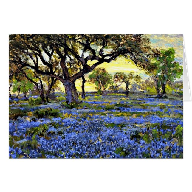 Onderdonk - Árbol de roble antiguo y Bluebonnets (Anverso (Horizontal))
