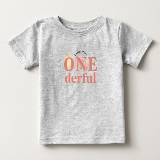 ONE-derful 1st Birthday Fine Jersey Baby T-Shirt (Anverso)