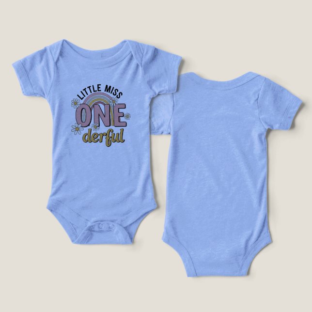 ONE-DERFUL 1st Birthday Tri-Blend Bodysuit (Diseño Anverso y Reverso)