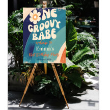 One Groovy Babe Daisy Primer Signo de bienvenida d