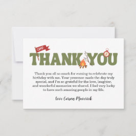 One Happy Camper Boys Birthday Thank You Card