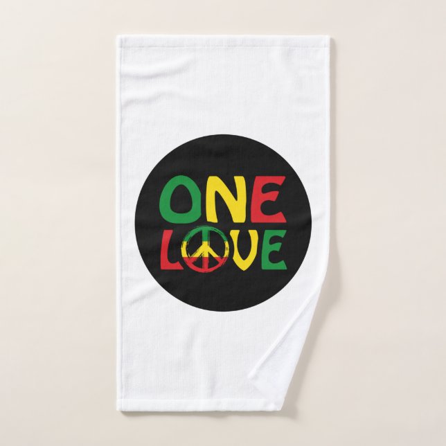 One Love, Reggae design (Toalla de mano)