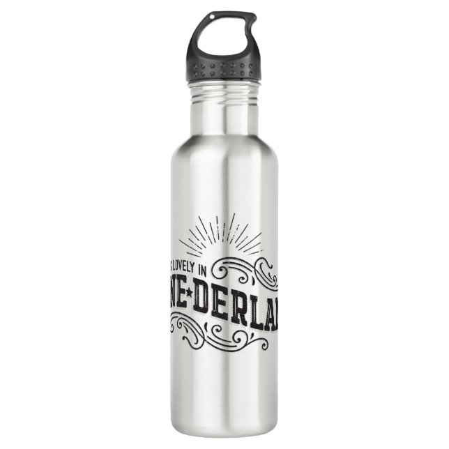 Onederland es botella de agua negra preciosa del (Anverso)