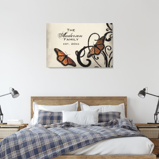 Onyx Butterfly Swirl Family Lienzo envuelto (Insitu(Dormitorio))