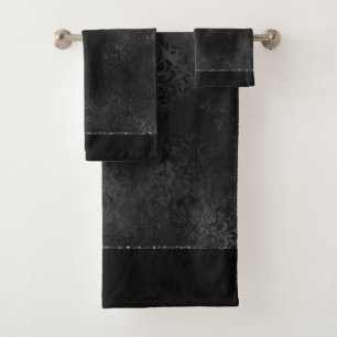 Onyx Romance Damasco negro satinado