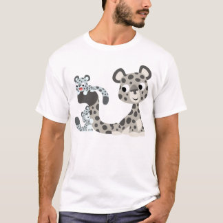 Onza del dibujo animado y camiseta de los niños de