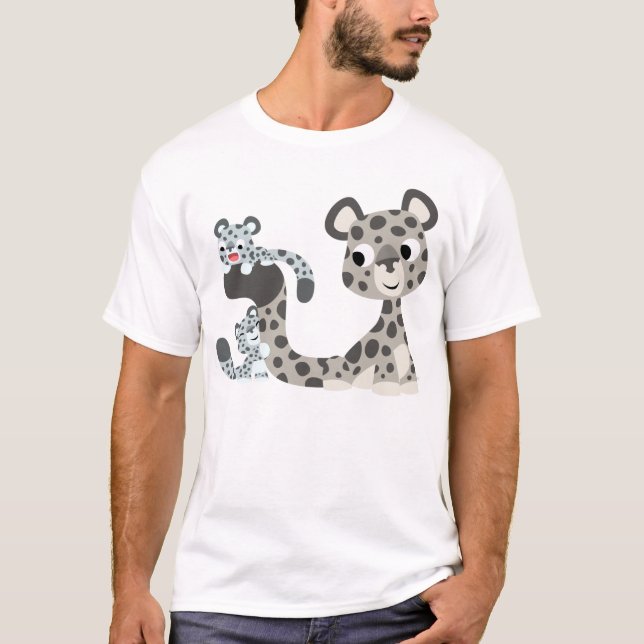 Onza del dibujo animado y camiseta de los niños de (Anverso)