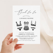 Ooh La French Lingerie Shower Invitación