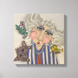 "Ooh La La" Retrato Caprichoso Impresión en Lienzo