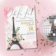 Ooh La Paris Invitación de cumpleaños