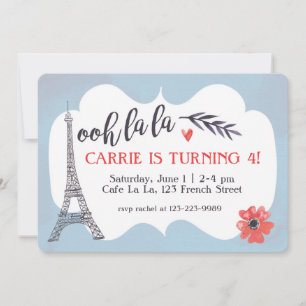 Ooh la Paris Invitación de cumpleaños