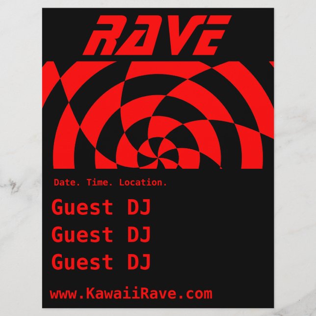Op Art Rave Personalizado Flyer (Frente)