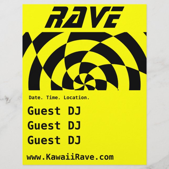 Op Art Rave Personalizado Flyer (Frente)