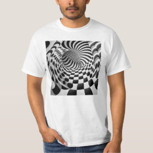 Op Art Tunnel La camiseta de valor de los hombres