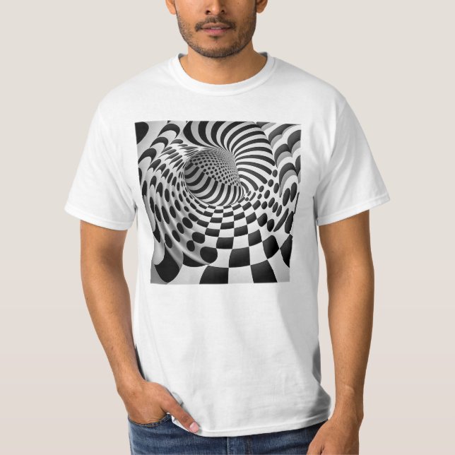 Op Art Tunnel La camiseta de valor de los hombres (Anverso)