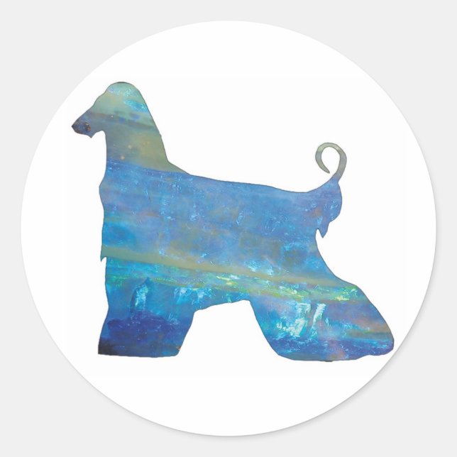Opal Afghan Hound Pegatinas (Anverso)