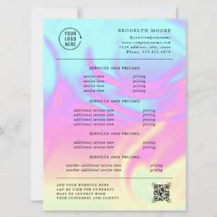 Opal iridiscente holográfico   Volante de precios