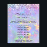 opal purpurina FAUX holograph Flyer<br><div class="desc">volante de artista profesional de maquillaje en salón de belleza</div>