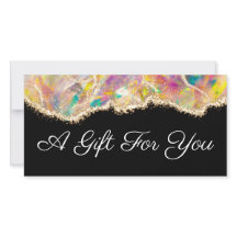 opal sobre certificado de regalo negro