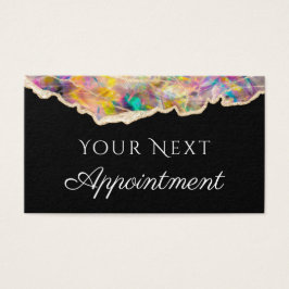 opal sobre la tarjeta de cita negra