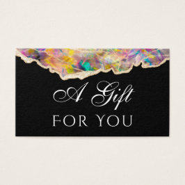 opal sobre la tarjeta de regalo negra