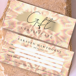 Ópal Stone Background Gift Certificado Rosa Gold