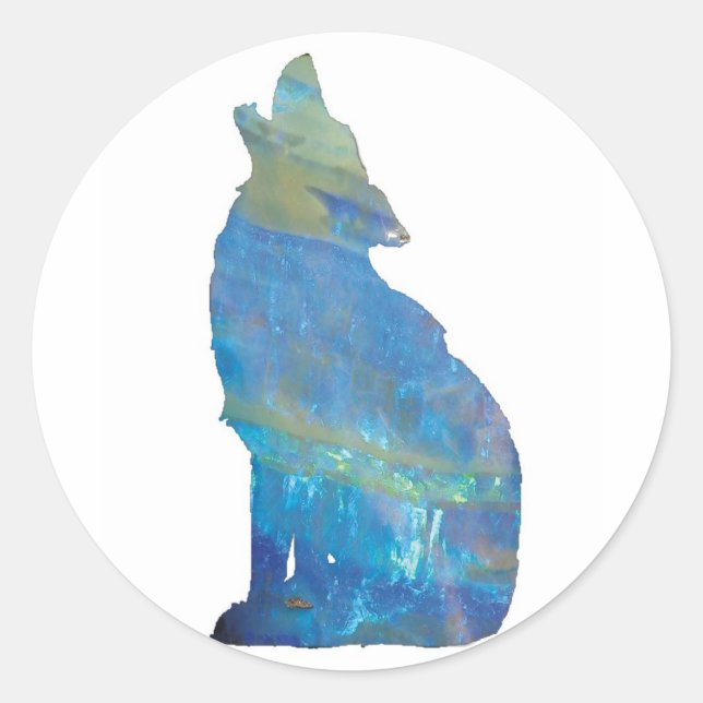 Opal Wolf Pegatinas (Anverso)
