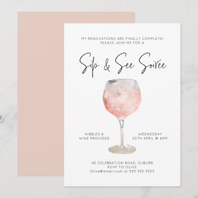 Opción 5: Sip y Ver Invitación a Soiree (Anverso / Reverso)