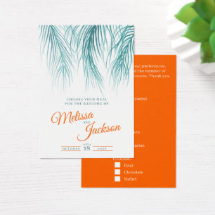 opción de comida de boda de palma tropical naranja