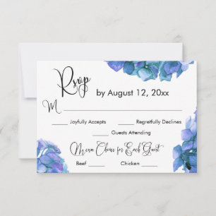 Opción de menú de caligrafía con respuesta RSVP de