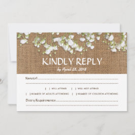 Opción de menú de RSVP de boda rústica Aliento de 