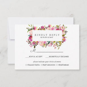 Opción de respuesta de boda Brilliant Bloom RSVP C