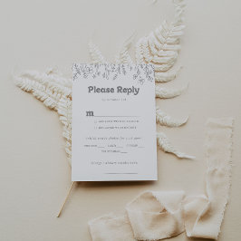 Opción de RSVP de menú de boda de flores silvestre