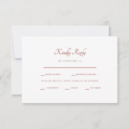 Opciones de cena de invierno de RSVP en rosa roja 