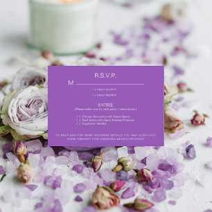 Opciones de cena de lavanda Tarjeta RSVP de bodas