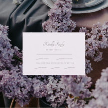 Opciones de cena formal de lavanda RSVP