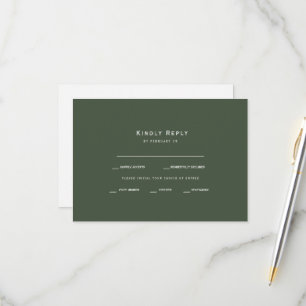 Opciones de cena verde oliva RSVP