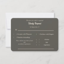 Opciones de comida para RSVP de boda en marrón osc