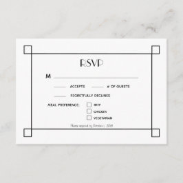 Opciones de la comida RSVP de la boda del marco ne