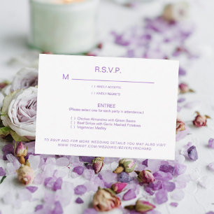 Opciones de Lavanda y Cena Blanca Boda RSVP