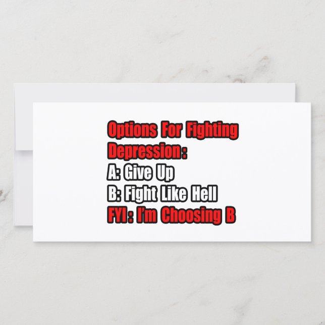 Opciones de lucha contra la depresión (Anverso)
