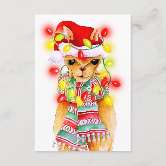 Opciones de menú de la comida linda y blanca Llama (Anverso)