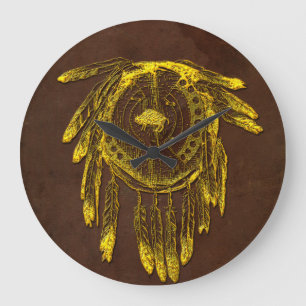 Opciones de Reloj de Pared Escudo de Cuero de Búfa