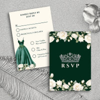 Opciones del menú de la quinceañera verde del vest