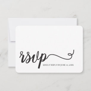 Opciones del menú de RSVP de boda de script simple