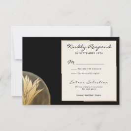 Opciones elegantes del menú RSVP Black Gold