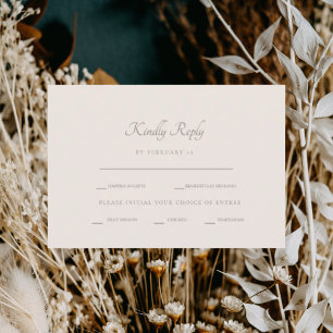 Opciones formales de cena crema RSVP