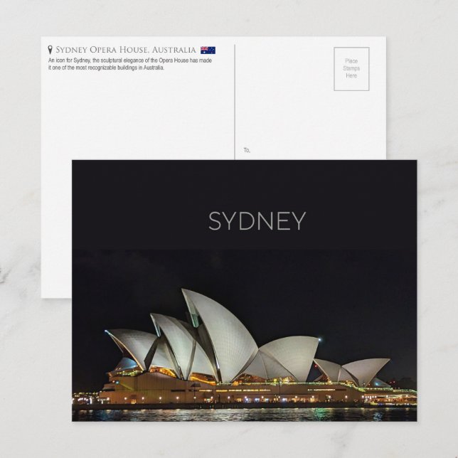 Ópera de Sydney, postal de Australia (Anverso / Reverso)