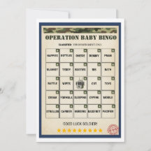 Operación Baby Bingo de la Ducha del Bebé Militar